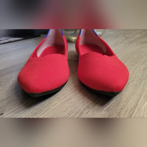 Rothy's The Point Chili Red Flats, Red Trim Insoles, Women's US 8.5 EU 39 - Picture 5 of 16